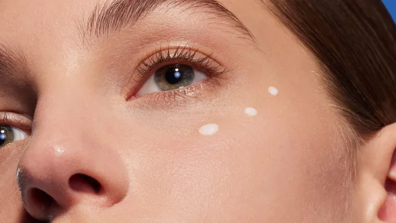 serum texture drots on woman face
