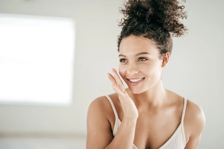 Young woman with well-groomed facial skin