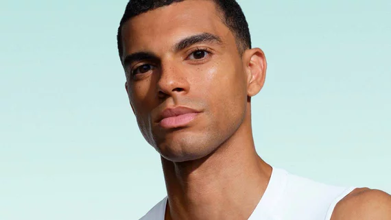 man with light on the face
